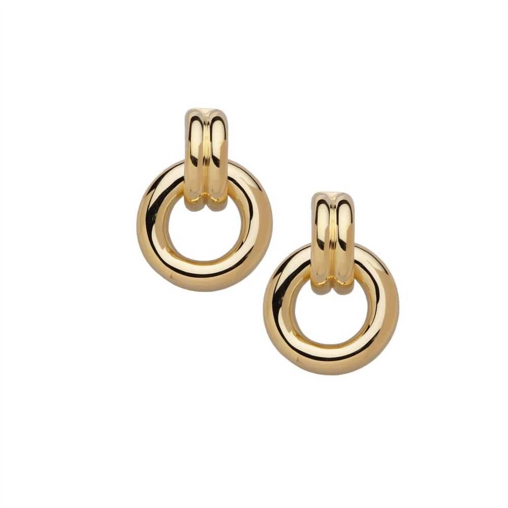 NEW JENNIFER ZEUNER women's gina large 1" double hoop earrings in gold